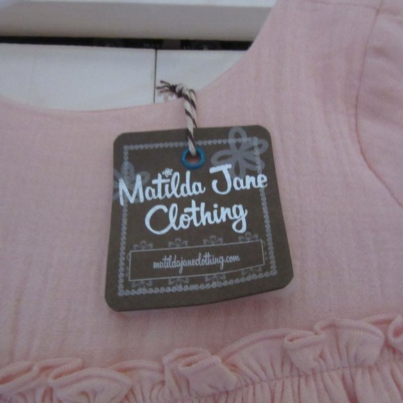 New w Tag, Matilda Jane Forever and Ever Pink Lined Ruffle Girls Dress in Size 2 - Picture 4 of 8